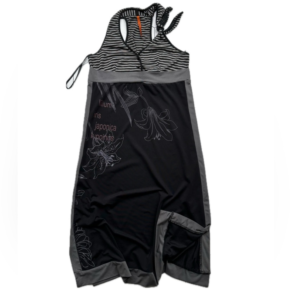 RARE Vintage Y2K Cop.Copine Black and Gray Euro Alt Striped Dress